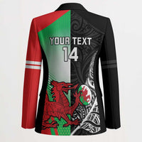 New Zealand and Wales Rugby Custom Blazer Aotearoa All Black Combine Welsh Dragon - Wonder Print Shop