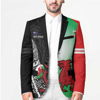 New Zealand and Wales Rugby Custom Blazer Aotearoa All Black Combine Welsh Dragon - Wonder Print Shop