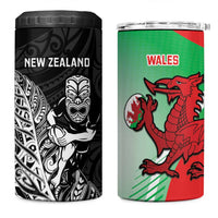 New Zealand and Wales Rugby Custom 4 in 1 Can Cooler Tumbler Aotearoa All Black Combine Welsh Dragon - Wonder Print Shop