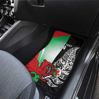 New Zealand and Wales Rugby Custom Car Mats Aotearoa All Black Combine Welsh Dragon - Wonder Print Shop