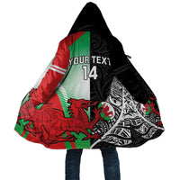 New Zealand and Wales Rugby Custom Cloak Aotearoa All Black Combine Welsh Dragon - Wonder Print Shop
