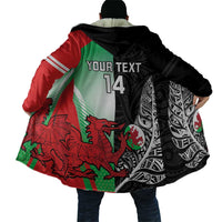 New Zealand and Wales Rugby Custom Cloak Aotearoa All Black Combine Welsh Dragon - Wonder Print Shop
