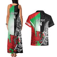 New Zealand and Wales Rugby Custom Couples Matching Tank Maxi Dress and Hawaiian Shirt Aotearoa All Black Combine Welsh Dragon - Wonder Print Shop