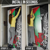 New Zealand and Wales Rugby Custom Door Cover Aotearoa All Black Combine Welsh Dragon - Wonder Print Shop