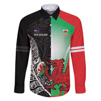 New Zealand and Wales Rugby Custom Family Matching Puletasi and Hawaiian Shirt Aotearoa All Black Combine Welsh Dragon - Wonder Print Shop