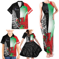 New Zealand and Wales Rugby Custom Family Matching Tank Maxi Dress and Hawaiian Shirt Aotearoa All Black Combine Welsh Dragon - Wonder Print Shop