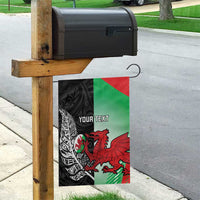 New Zealand and Wales Rugby Custom Garden Flag Aotearoa All Black Combine Welsh Dragon - Wonder Print Shop