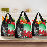 New Zealand and Wales Rugby Custom Grocery Bag Aotearoa All Black Combine Welsh Dragon - Wonder Print Shop
