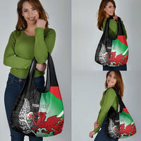 New Zealand and Wales Rugby Custom Grocery Bag Aotearoa All Black Combine Welsh Dragon - Wonder Print Shop