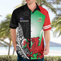 New Zealand and Wales Rugby Custom Hawaiian Shirt Aotearoa All Black Combine Welsh Dragon - Wonder Print Shop
