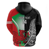 New Zealand and Wales Rugby Custom Hoodie Aotearoa All Black Combine Welsh Dragon - Wonder Print Shop