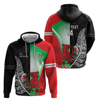 New Zealand and Wales Rugby Custom Hoodie Aotearoa All Black Combine Welsh Dragon - Wonder Print Shop