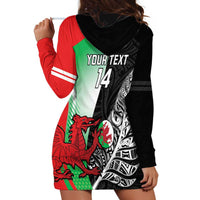 New Zealand and Wales Rugby Custom Hoodie Dress Aotearoa All Black Combine Welsh Dragon - Wonder Print Shop
