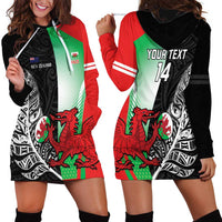 New Zealand and Wales Rugby Custom Hoodie Dress Aotearoa All Black Combine Welsh Dragon - Wonder Print Shop