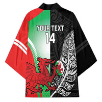 New Zealand and Wales Rugby Custom Kimono Aotearoa All Black Combine Welsh Dragon - Wonder Print Shop