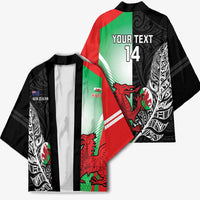 New Zealand and Wales Rugby Custom Kimono Aotearoa All Black Combine Welsh Dragon - Wonder Print Shop