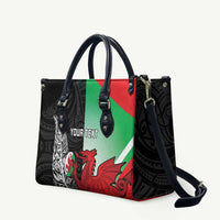 New Zealand and Wales Rugby Custom Leather Bag Aotearoa All Black Combine Welsh Dragon - Wonder Print Shop