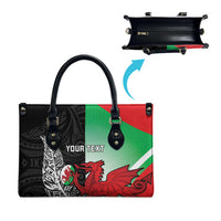 New Zealand and Wales Rugby Custom Leather Bag Aotearoa All Black Combine Welsh Dragon - Wonder Print Shop