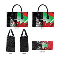 New Zealand and Wales Rugby Custom Leather Bag Aotearoa All Black Combine Welsh Dragon - Wonder Print Shop