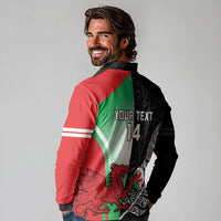 New Zealand and Wales Rugby Custom Long Sleeve Polo Shirt Aotearoa All Black Combine Welsh Dragon - Wonder Print Shop
