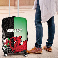 New Zealand and Wales Rugby Custom Luggage Cover Aotearoa All Black Combine Welsh Dragon - Wonder Print Shop