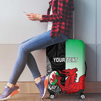 New Zealand and Wales Rugby Custom Luggage Cover Aotearoa All Black Combine Welsh Dragon - Wonder Print Shop