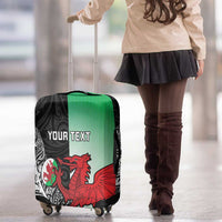 New Zealand and Wales Rugby Custom Luggage Cover Aotearoa All Black Combine Welsh Dragon - Wonder Print Shop
