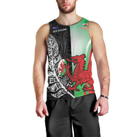New Zealand and Wales Rugby Custom Men Tank Top Aotearoa All Black Combine Welsh Dragon - Wonder Print Shop