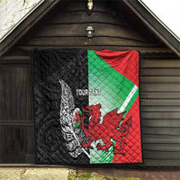 New Zealand and Wales Rugby Custom Quilt Aotearoa All Black Combine Welsh Dragon - Wonder Print Shop