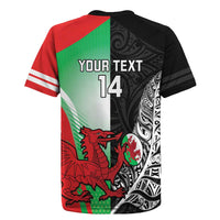 New Zealand and Wales Rugby Custom Rugby Jersey Aotearoa All Black Combine Welsh Dragon - Wonder Print Shop
