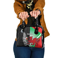 New Zealand and Wales Rugby Custom Shoulder Handbag Aotearoa All Black Combine Welsh Dragon - Wonder Print Shop