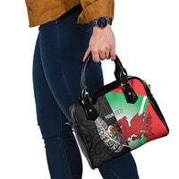 New Zealand and Wales Rugby Custom Shoulder Handbag Aotearoa All Black Combine Welsh Dragon - Wonder Print Shop