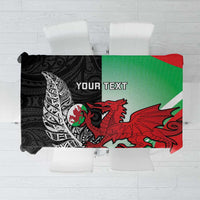 New Zealand and Wales Rugby Custom Tablecloth Aotearoa All Black Combine Welsh Dragon - Wonder Print Shop