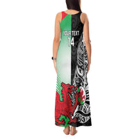 New Zealand and Wales Rugby Custom Tank Maxi Dress Aotearoa All Black Combine Welsh Dragon - Wonder Print Shop