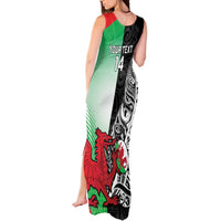 New Zealand and Wales Rugby Custom Tank Maxi Dress Aotearoa All Black Combine Welsh Dragon - Wonder Print Shop