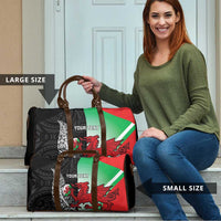 New Zealand and Wales Rugby Custom Travel Bag Aotearoa All Black Combine Welsh Dragon - Wonder Print Shop