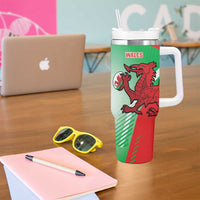 New Zealand and Wales Rugby Custom Tumbler With Handle Aotearoa All Black Combine Welsh Dragon - Wonder Print Shop
