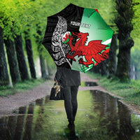 New Zealand and Wales Rugby Custom Umbrella Aotearoa All Black Combine Welsh Dragon - Wonder Print Shop