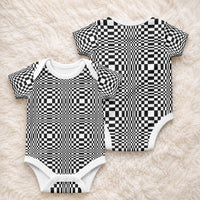 Black White Filipino Binakol Motifs Baby Onesie Mabuhay Philippines Festival Kusikus Pattern