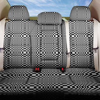 Black White Filipino Binakol Motifs Back Car Seat Cover Mabuhay Philippines Festival Kusikus Pattern