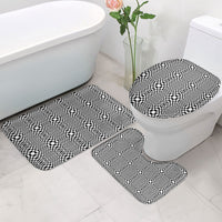Black White Filipino Binakol Motifs Bathroom Set Mabuhay Philippines Festival Kusikus Pattern