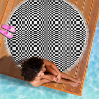 Black White Filipino Binakol Motifs Beach Blanket Mabuhay Philippines Festival Kusikus Pattern
