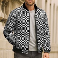 Black White Filipino Binakol Motifs Bomber Puffer Jacket Mabuhay Philippines Festival Kusikus Pattern