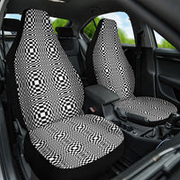 Black White Filipino Binakol Motifs Car Seat Cover Mabuhay Philippines Festival Kusikus Pattern