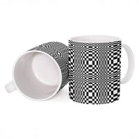 Black White Filipino Binakol Motifs Ceramic Mug Mabuhay Philippines Festival Kusikus Pattern