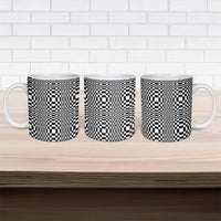 Black White Filipino Binakol Motifs Ceramic Mug Mabuhay Philippines Festival Kusikus Pattern
