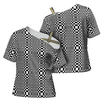 Black White Filipino Binakol Motifs Cross Shoulder Shirt Mabuhay Philippines Festival Kusikus Pattern