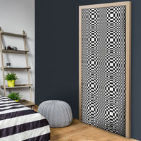 Black White Filipino Binakol Motifs Door Cover Mabuhay Philippines Festival Kusikus Pattern