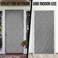 Black White Filipino Binakol Motifs Door Cover Mabuhay Philippines Festival Kusikus Pattern