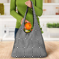 Black White Filipino Binakol Motifs Grocery Bag Mabuhay Philippines Festival Kusikus Pattern